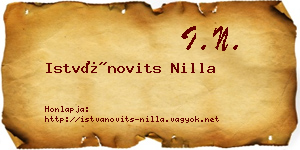 Istvánovits Nilla névjegykártya